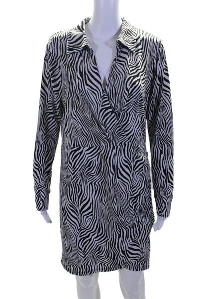 Michael Michael Kors Women's Long Sleeves Animal Print Wrap Mini Dress Size L