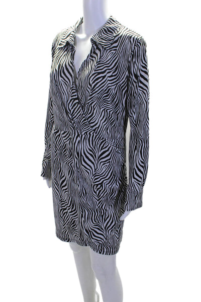 Michael Michael Kors Women's Long Sleeves Animal Print Wrap Mini Dress Size L