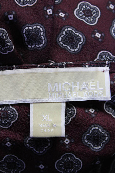 Michael Michael Kors Women's V-Neck Long Sleeves Wrap Floral Mini Dress Size XL