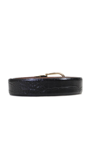 Michael Kors Women's Reversible Buckle Closure Textured Leather Belt Size L