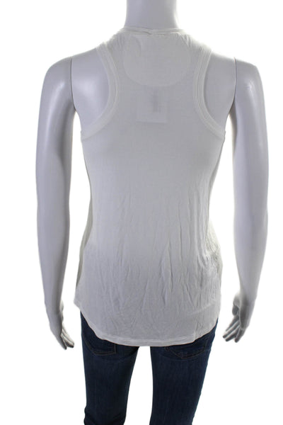 Splits59 Womens Scoop Neck Sleeveless Pullover Athletic Tank Top White Size M