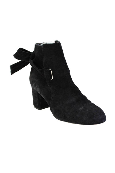 Rag & Bone Womens Suede Wrap Tie Booties Black Size 7.5