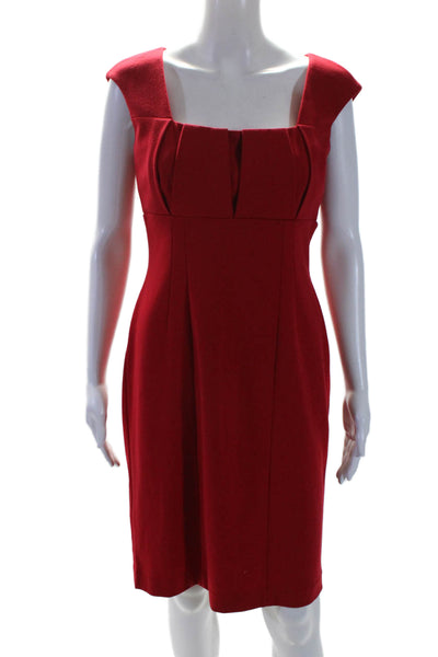 Calvin Klein Womens Sleeveless High Waist Body Con Stretch Dress Red Size 6