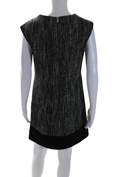 Milly Of New York Womens Sleeveless Shift Dress Black White Wool Size 6