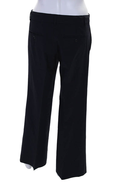 Theory Womens Creased High Rise Wide Leg Dress Pants Black Wool Blend Size 4