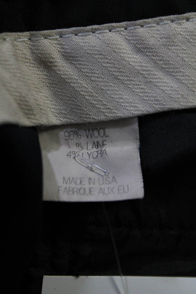 Theory Womens Creased High Rise Wide Leg Dress Pants Black Wool Blend Size 4