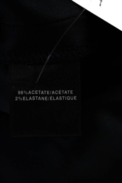 Theory Womens Creased High Rise Wide Leg Dress Pants Black Wool Blend Size 4