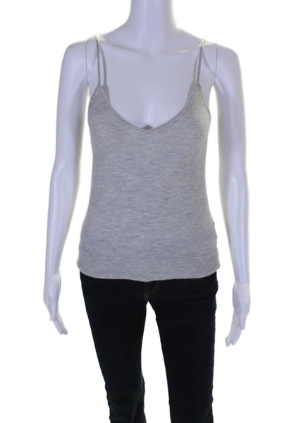 Equipment Femme Womens Cashmere Knit V-Neck Pullover Tank Top Gray Size M