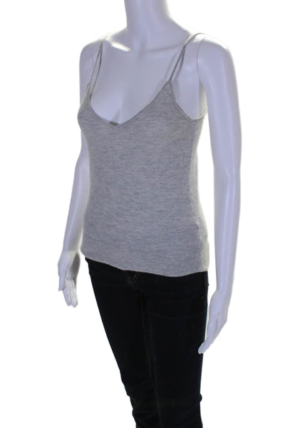 Equipment Femme Womens Cashmere Knit V-Neck Pullover Tank Top Gray Size M