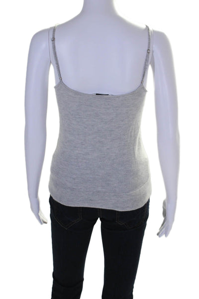 Equipment Femme Womens Cashmere Knit V-Neck Pullover Tank Top Gray Size M