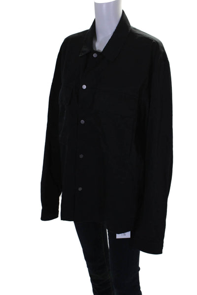 Vince Womens Crew Neck Button Down Long Sleeves Jacket Black Size Large