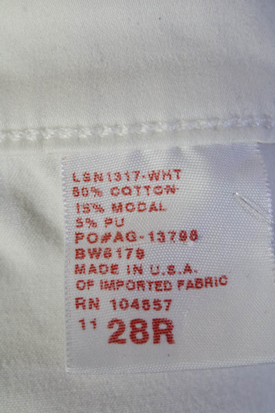 AG Adriano Goldschmied Womens Tapered Leg Five Pocket Pants White Size 28