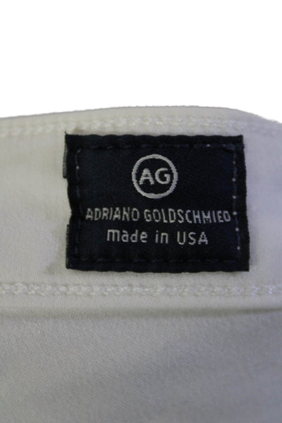 AG Adriano Goldschmied Womens Tapered Leg Five Pocket Pants White Size 28