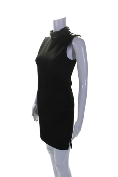 Six Crisp Days Womens Black High Neck Zip Back Sleeveless Shift Dress Size L