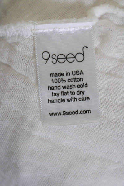 9 Seed Womens Cotton White Ruffle Detail Hi-Low Wrap Skirt Size S