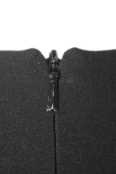 Black Halo Womens Black Crew Neck Zip Back Short Sleeve Shift Dress Size M