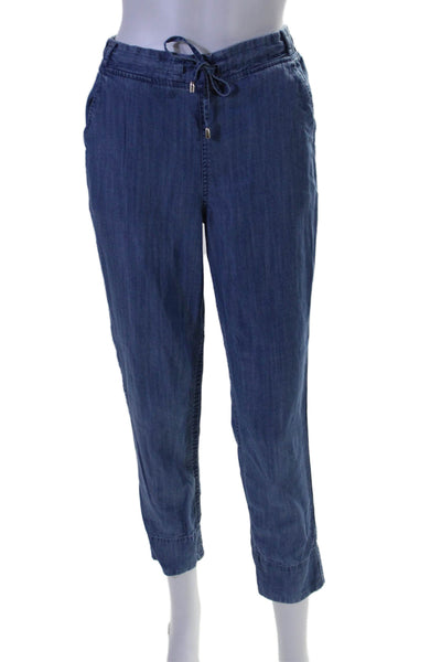 Coolibar Women's Drawstring Waist Pockets Chambray Pants Blue Size XS