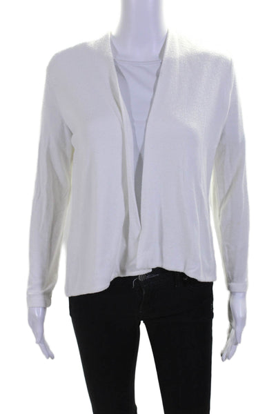 Leset Women's Long Sleeves Open Front Cardigan Sweater White Size S