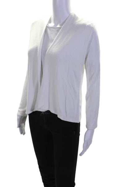 Leset Women's Long Sleeves Open Front Cardigan Sweater White Size S