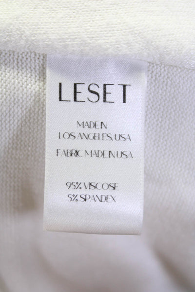 Leset Women's Long Sleeves Open Front Cardigan Sweater White Size S