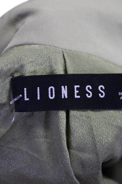 Lioness Womens Collared Long Sleeve Button Up Cargo Jacket Green Size XS