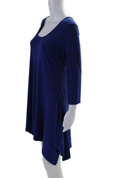 Clara Sun Woo Womens Long Sleeves A Line Dress Sapphire Blue Size Medium