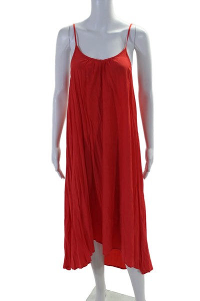 PS Paul Smith Womens Sleeveless V Neck Long Dress Red Size Small