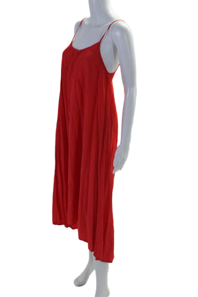 PS Paul Smith Womens Sleeveless V Neck Long Dress Red Size Small