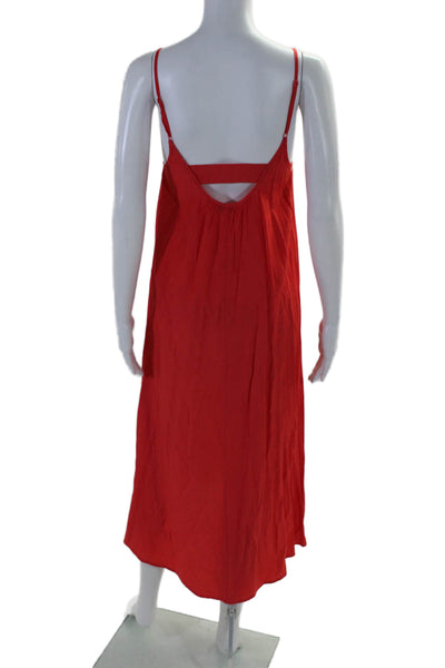 PS Paul Smith Womens Sleeveless V Neck Long Dress Red Size Small