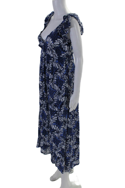 Xirena Womens Sleeveless Abstract Print Long Dress Blue Size XS