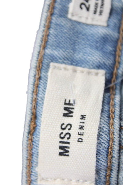 Miss Me Denim Women's Midrise Light Wash Distress Skinny Denim Pants Size 24