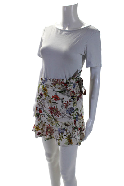 Parker Women's Hook Closure Lined Tiered Floral Micro Mini Skirt Size 2