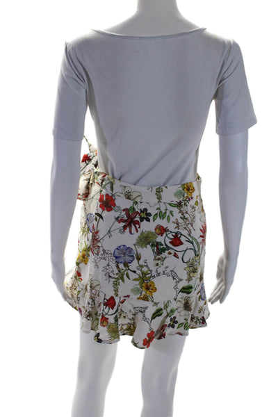 Parker Women's Hook Closure Lined Tiered Floral Micro Mini Skirt Size 2