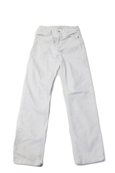 Frame Women's Midrise Five Pockets Straight Leg Denim Pants White Size 24