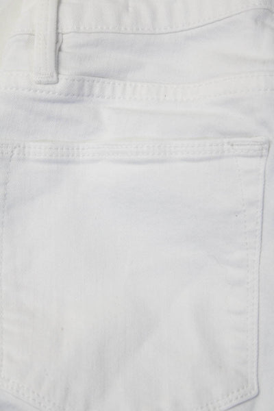 Frame Women's Midrise Five Pockets Straight Leg Denim Pants White Size 24