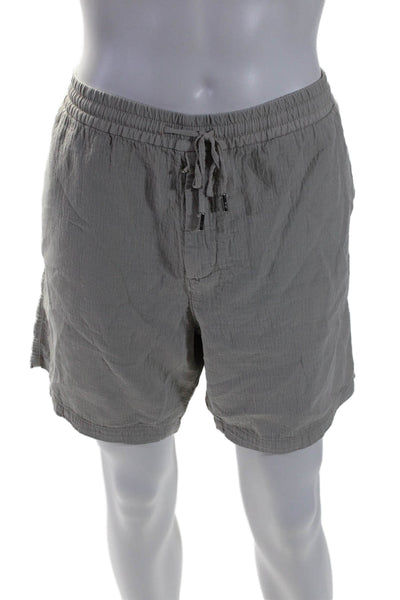 Mr P. Mens Drawstring Casual Shorts Beige Cotton Size 38