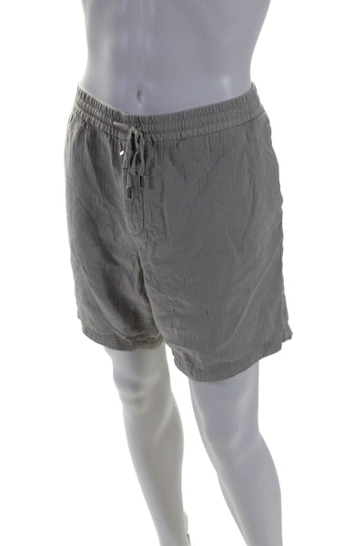 Mr P. Mens Drawstring Casual Shorts Beige Cotton Size 38