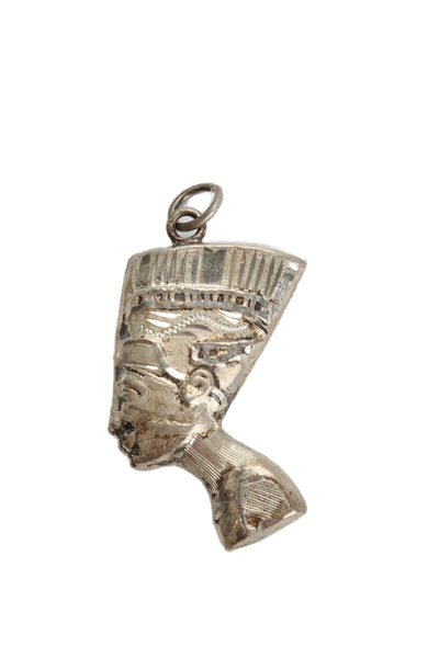 Designer Womens Sterling Silver Hollow Nefertiti Pendant 3.1g