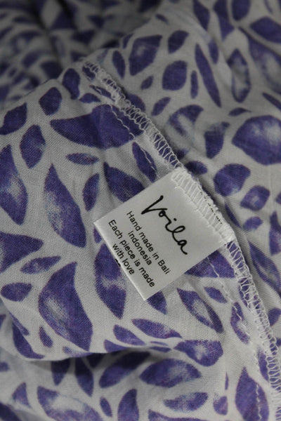 Voila Saint Barth Womens Abstract Print Asymmetrical Hem Dress Purple Size OS