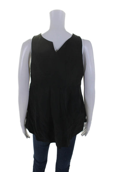 Shosh Womens Solid Black Scoop Neck Sleeveless Flowy Blouse Top Size 1