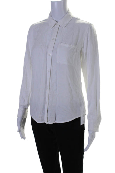 Rails Women's Collared Long Sleeves Button Down Shirt White Size XS