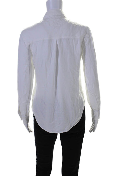 Rails Women's Collared Long Sleeves Button Down Shirt White Size XS