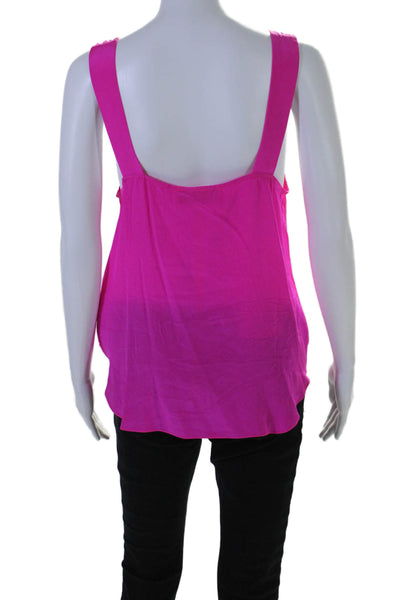 Amanda Uprichard Womens Sleeveless V Neck Blouse Pink Size Large