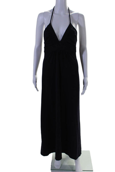 Susana Monaco Womens Sleeveless V Neck Long Dress Blue Size Medium