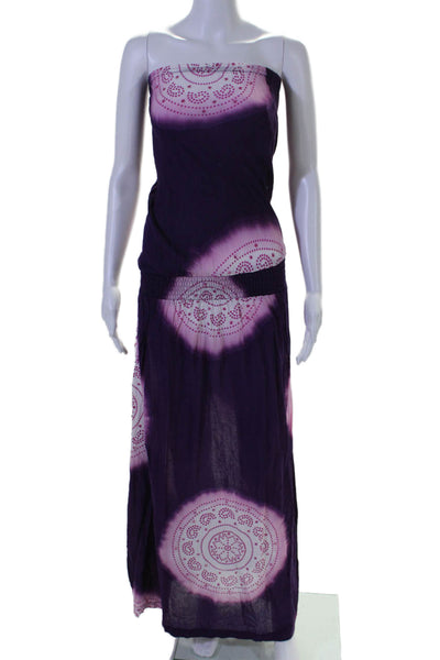 Cool Change Womens Square Neck Sleeveless Embellished Long Dress Purple Small