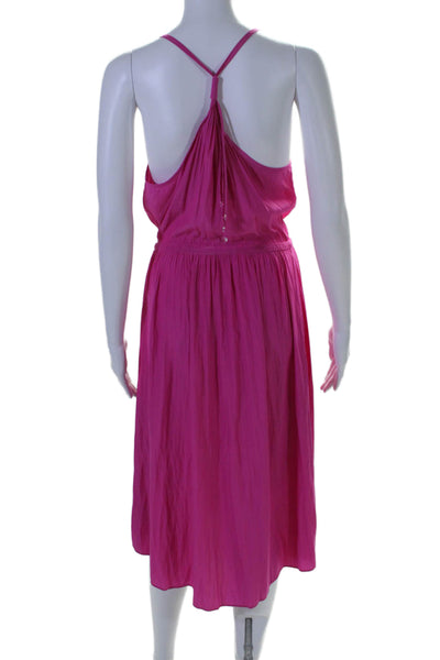 Calypso Saint Barth Womens Drawstring Waist V-Neck Sleeveless Dress Pink Size S