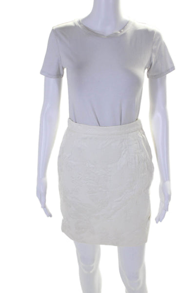 Valentino Boutique Women's Hook Closure Lined A-Line Mini Skirt Cream Size 10