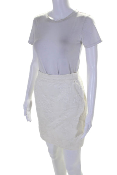 Valentino Boutique Women's Hook Closure Lined A-Line Mini Skirt Cream Size 10