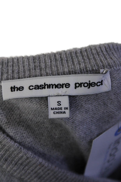 The Cashmere Project Womens Gray Cashmere Graphic Crew Neck Sweater Top Size S