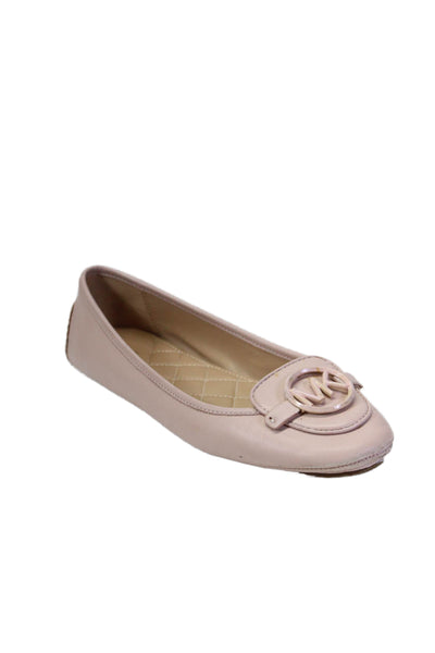 Michael Michael Kors Womens Blush Leather Embellished Ballet Flats Shoes Size 8M